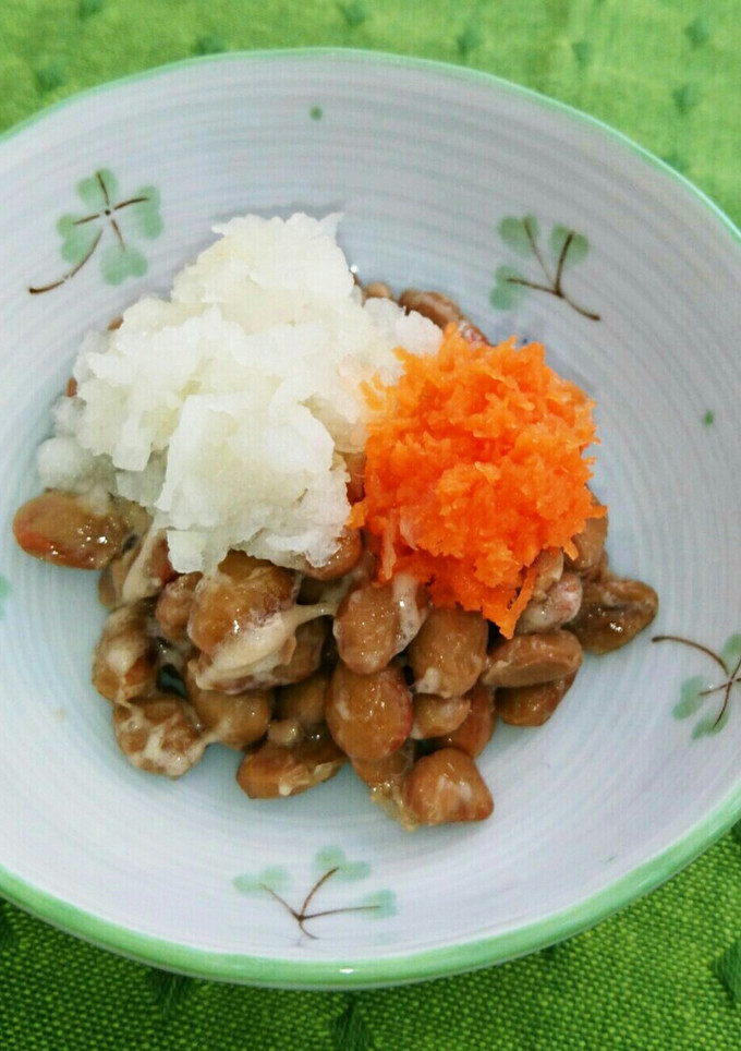 納豆に 人参大根おろしを添えて-レシピのメイン写真