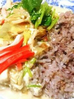 春のやさしい濃厚豆乳スープご飯-レシピのメイン写真