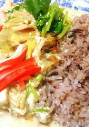 春のやさしい濃厚豆乳スープご飯-レシピのメイン写真
