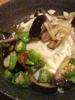 感激!!胡麻そうめん 茄子とししとうのせ-レシピのメイン写真