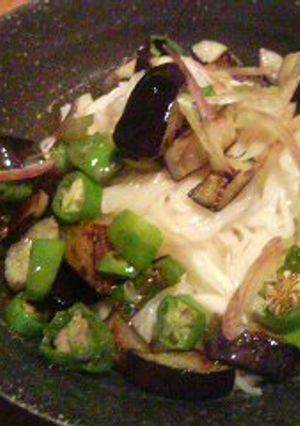 感激！！胡麻そうめん　茄子とししとうのせ-レシピのメイン写真