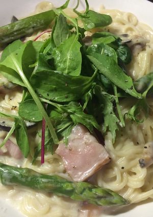 アスパラと茄子のクリームパスタ-レシピのメイン写真