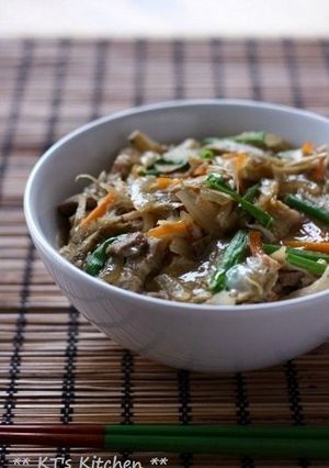 ボリューム満点☆豚ゴボウ丼-レシピのメイン写真