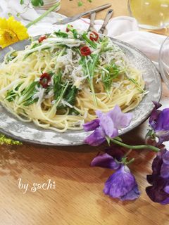しらすと水菜のペペロンチーノ-レシピのメイン写真