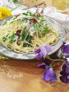 しらすと水菜のペペロンチーノ-レシピのメイン写真