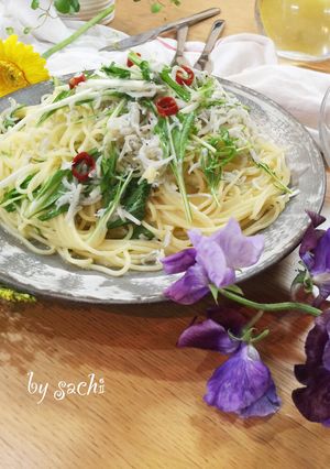 しらすと水菜のペペロンチーノ-レシピのメイン写真