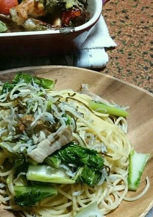 野沢菜とじゃこのペペロンチーノ✨-レシピのメイン写真