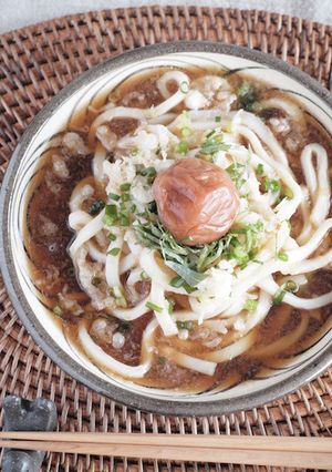 レンチンで！梅のっけみぞれうどん-レシピのメイン写真