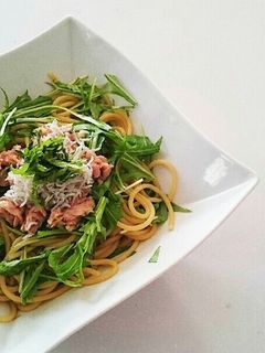水菜たっぷり和風スパゲティ-レシピのメイン写真