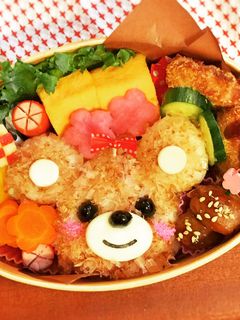 簡単ふわふわ可愛いクマちゃん♡キャラ弁-レシピのメイン写真