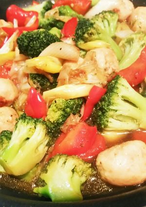 鶏団子とカラフル野菜のてりやき-レシピのメイン写真