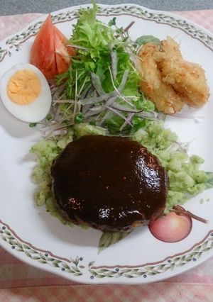 ボリュームハンバーグ-レシピのメイン写真