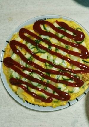 白菜とピーマンの卵のオムレツ-レシピのメイン写真