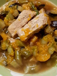 豚肉とアスパラ•茄子の蜜柑缶煮込み-レシピのメイン写真