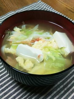 カニかまとキャベツの簡単すまし汁!-レシピのメイン写真