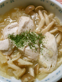 鶏むねのレンジ蒸し♪白ワインしめじソース-レシピのメイン写真