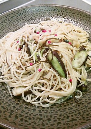 つぶ貝と茄子の和パスタ-レシピのメイン写真