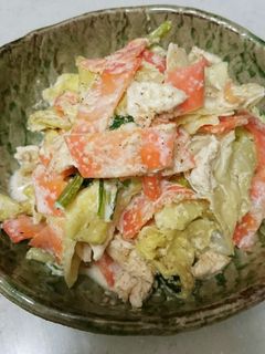 はんぱ野菜のゴマ味噌マヨ和え-レシピのメイン写真