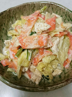 はんぱ野菜のゴマ味噌マヨ和え-レシピのメイン写真