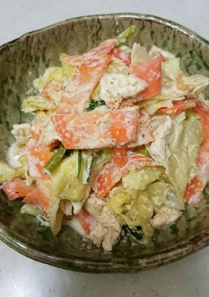 はんぱ野菜のゴマ味噌マヨ和え-レシピのメイン写真