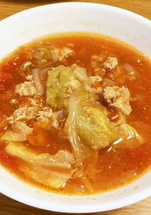 自分用…重ね肉キャベツ♡トマト-レシピのメイン写真