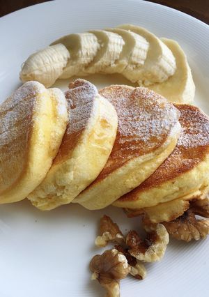 ★型なし！ふわしゅわスフレパンケーキ★-レシピのメイン写真