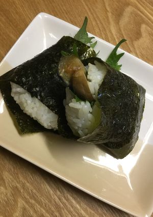 なすの味噌炒めのおにぎり-レシピのメイン写真