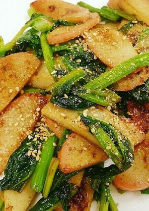 かまぼことほうれん草のだし炒め-レシピのメイン写真