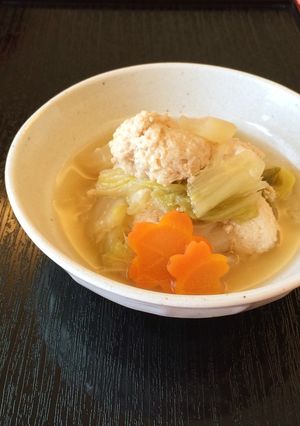 白菜とふんわり鶏団子の煮物-レシピのメイン写真