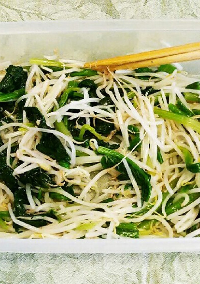 簡単　　5分でもやしとほうれん草のナムル-レシピのメイン写真
