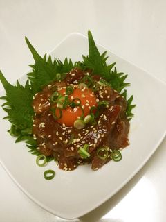 居酒屋風♪まぐろのユッケ♪-レシピのメイン写真