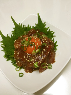 居酒屋風♪まぐろのユッケ♪-レシピのメイン写真