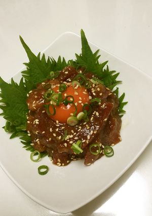 居酒屋風♪まぐろのユッケ♪-レシピのメイン写真