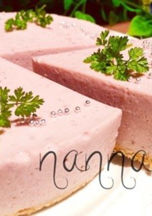 ミキサーで♡いちごの豆腐ヨーグルトケーキ-レシピのメイン写真