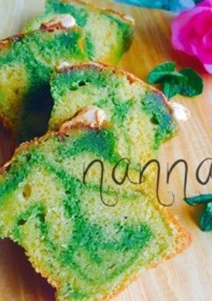 抹茶マーブルケーキマシュマロ乗せ-レシピのメイン写真