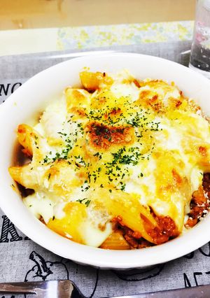 簡単！ペンネでトマトソースグラタン♡-レシピのメイン写真