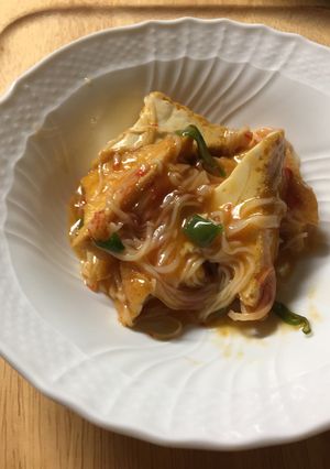厚揚げのカニかまケチャップあんかけ-レシピのメイン写真