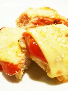 お弁当に!簡単、鶏ひき肉のチーズ焼き-レシピのメイン写真
