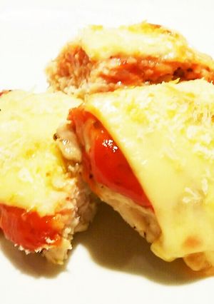 お弁当に！簡単、鶏ひき肉のチーズ焼き-レシピのメイン写真