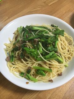 時短節約☆菜の花と豚挽きのペペロンチーノ-レシピのメイン写真