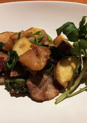 豚とサツマイモと林檎のおかず-レシピのメイン写真