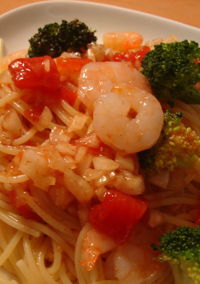 海老とトマトの和風冷製パスタ♡-レシピのメイン写真