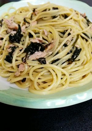 生ノリとシーチキンの醤油バターパスタ-レシピのメイン写真