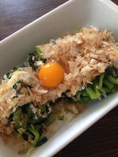 簡単ひと手間♡春菊の月見おひたし♡-レシピのメイン写真