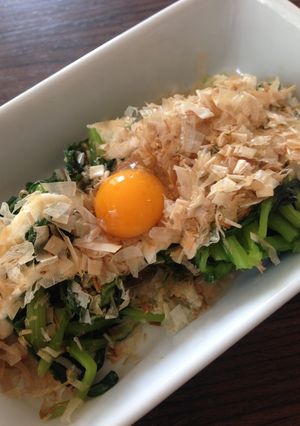 簡単ひと手間♡春菊の月見おひたし♡-レシピのメイン写真