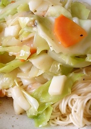 ズボラ飯！シーフードのあんかけそうめん♪-レシピのメイン写真