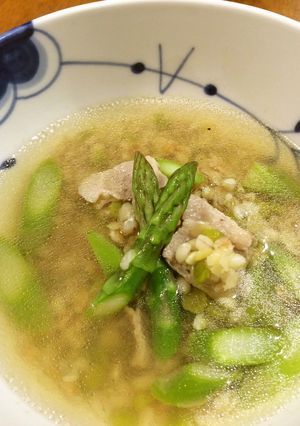 乾燥豆＆雑穀とアスパラのスープ-レシピのメイン写真