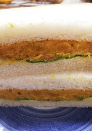 レンジで♪かぼちゃとくるみのサンドイッチ-レシピのメイン写真