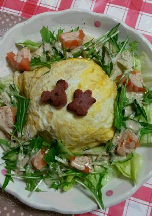 オムライスのようなさけサラダチラシ-レシピのメイン写真