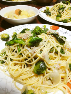 菜の花と芽キャベツのツナパスタ-レシピのメイン写真